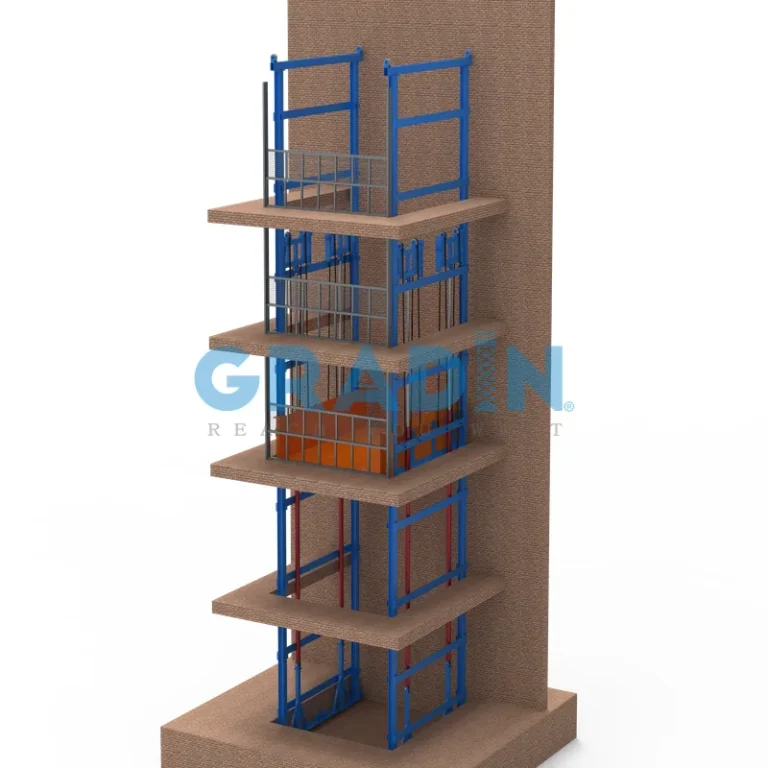 Gradin 16m 5-Stop Cargo Lift for high-efficiency multi-floor heavy freight transport and industrial logistics