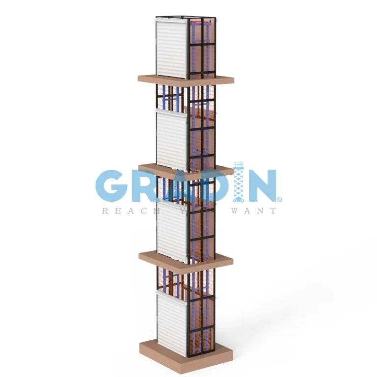 Gradin 4-Stop VRC Lift for automated multi-floor material handling and industrial vertical transport